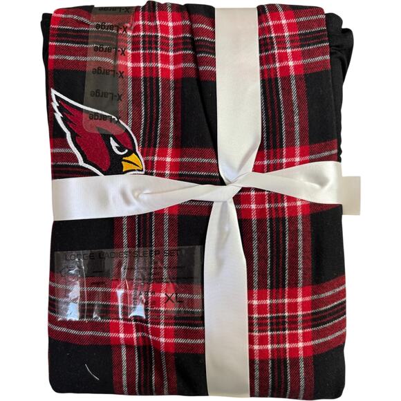 Arizona Cardinals Womens Flannel Pajama Set NFL Team Apparel Size XL Red Black - Picture 3 of 13